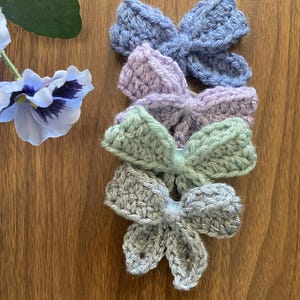 Handmade Crochet Bows – Soft Yarn Hair Accessories with Hair Ties or Alligator Clips – Perfect for All Ages and Styles
