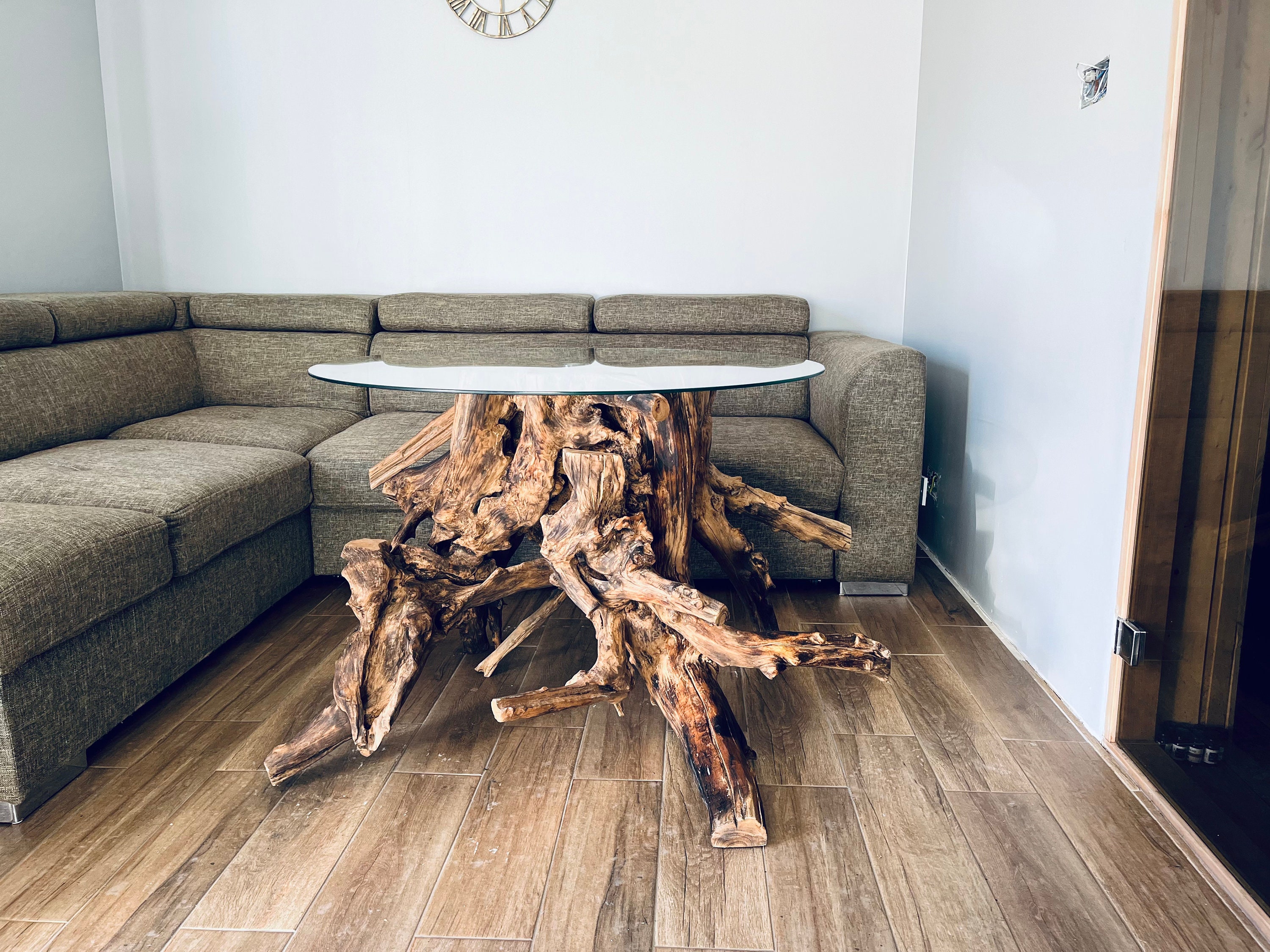 Tree Root Stone Glass Coffee Table Etsy UK