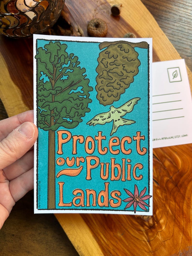 Protect Our Public Lands Postcard – Pen Pal Snail Mail Art