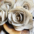 Handcut Book Page Flowers: Literary Wedding & Nursery Decor