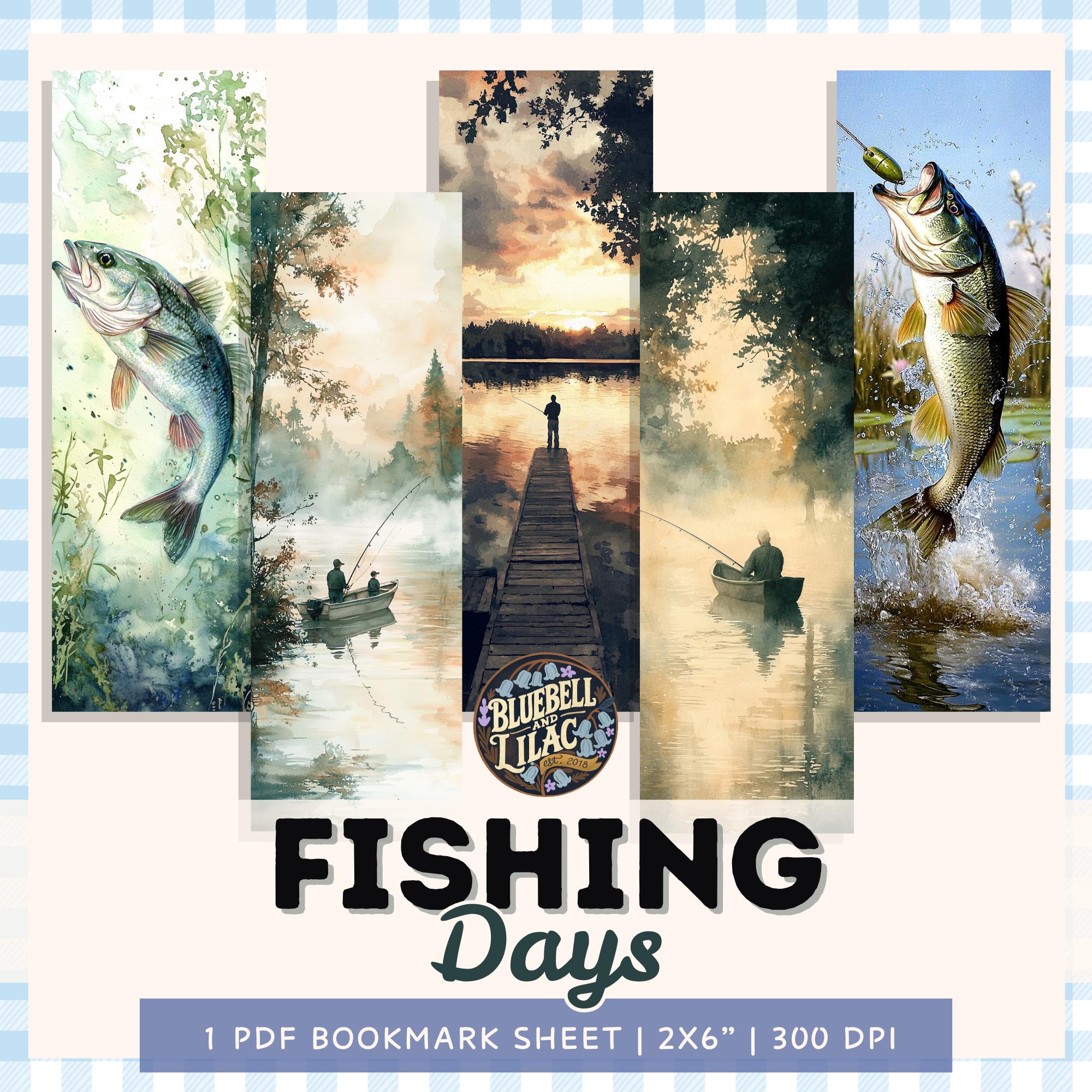 Set di segnalibri da pesca - Arte della pesca - Regalo per topi di biblioteca pescatori - Segnalibro a forma di pesce - Regalo per papà - Regalo per marito - Regalo per la festa del papà