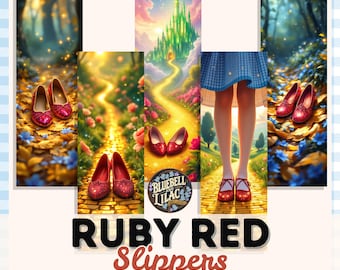 Ruby Red Slippers Bookmarks, Wizard of Oz Printable Set, Fantasy Yellow Brick Road Art, Classic Novel Bookmarks, Beautiful Oz Bookmarks