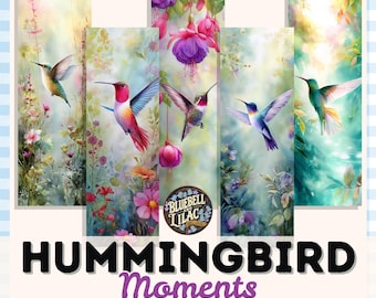 Segnalibri Colibrì - Segnalibri Acquerello - Segnalibri Uccelli - Grazioso Regalo per gli Amanti degli Uccelli - Fucsia - Stampa a Casa - Download Istantaneo