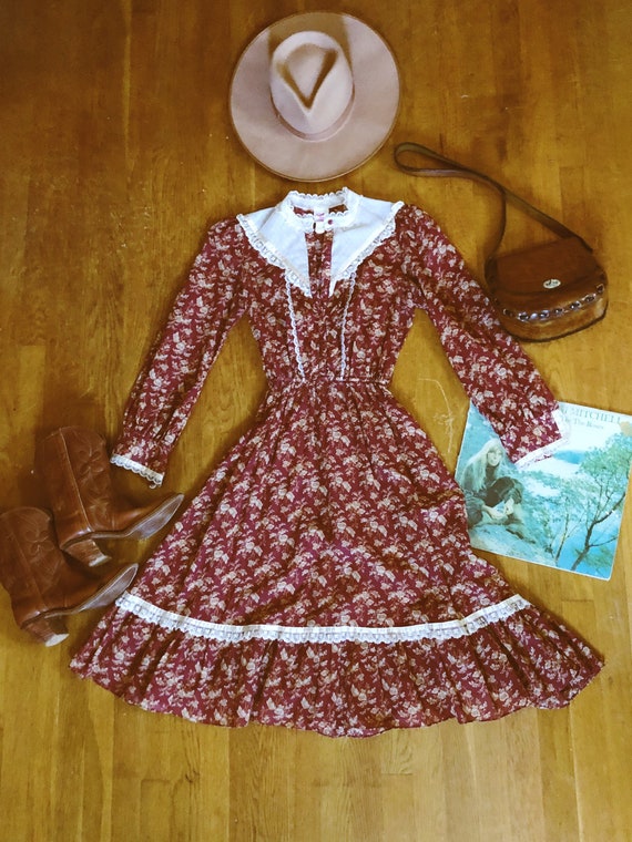Vintage 70’s Candi Jones prairie hippie dress