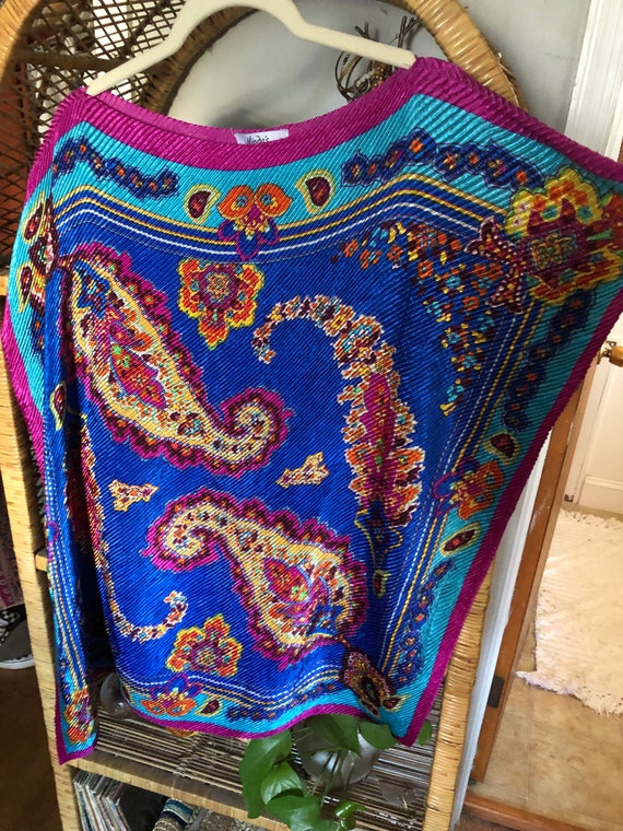 Vintage 80’s paisley textured boho tunic blouse - image 7