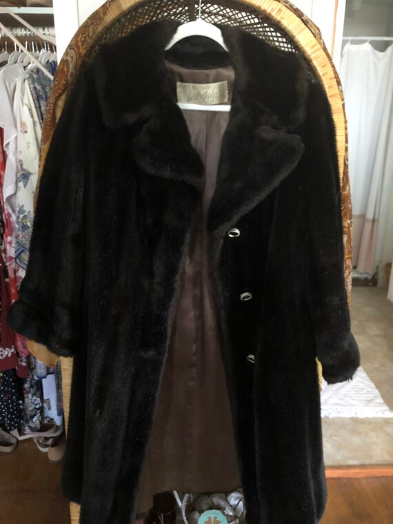 Vintage 60s/70s brown faux fur coat - image 7