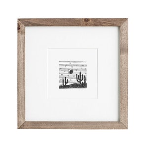 Arizona No. 2, Arizona Landscape Print, Black and White Art, Original Art, Landscape Art, Tiny Prints, 4x4 Print, Minimalist Illustration