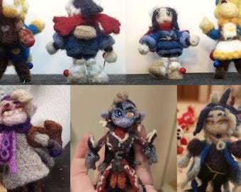 Custom OC felted doll 2"-3" Tall