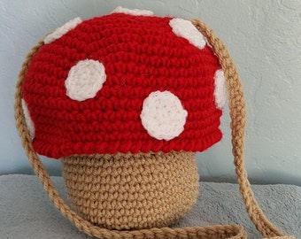 Hand-Crocheted Mushroom Purse