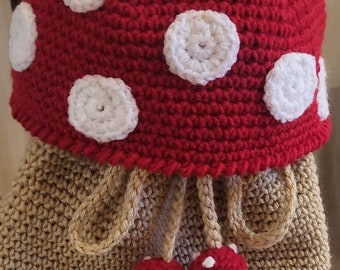 Hand-Crocheted Mushroom Backpack