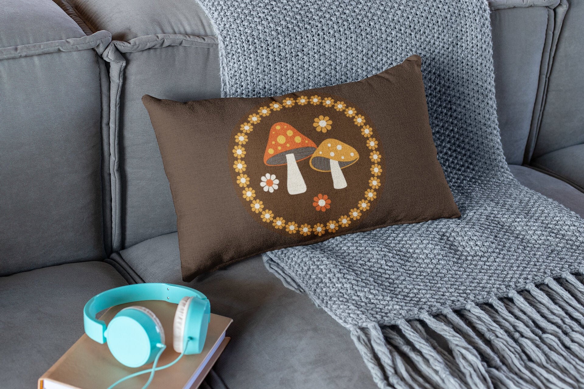 Mushroom Pillow Lumbar Pillow Mushroom Decor Decorative | Etsy