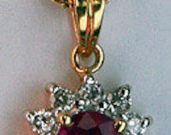 Ruby Pendant .74ct  set in 14k Yellow Gold