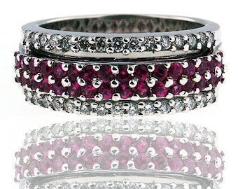 Pink Sapphire Diamond Ring set in 18kt Gold