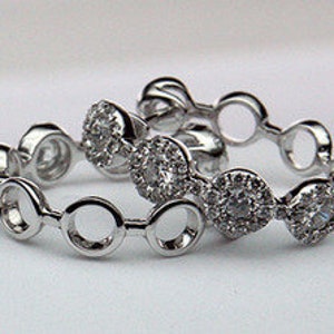 14k Diamond Cluster Hoop Earrings