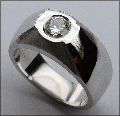 Mens Diamond Solitaire Ring 1/2ct Diamond - Etsy