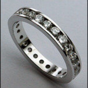 Channel Set Diamond Eternity Band, 3mm