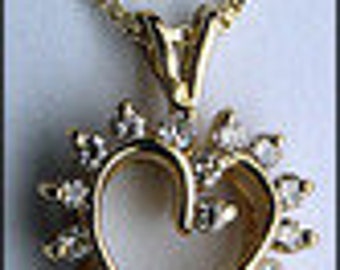 Diamond .36ct Open Heart Pendant