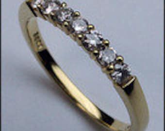 18kt Yellow Gold Band, .32ct Diamond, 7 Diamonds