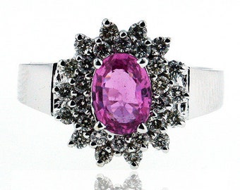 Pink Sapphire Diamond Ring