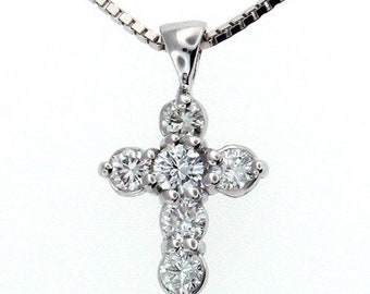 Diamond Cross .64ct GVS2  in 14kt White Gold