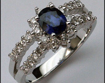 Sapphire .91ct Ring w/ Diamonds (F Color, VS1)