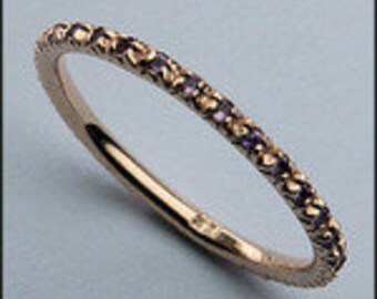 Pink Sapphire Eternity Band .25 Carat , 14kt Pink Gold