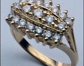 3 Row Diamond Ring