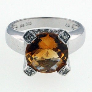 14kt Citrine and Diamond Ring 51FAI-1 image 3