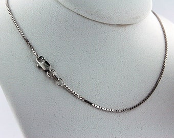 White Gold 16" Box Chain
