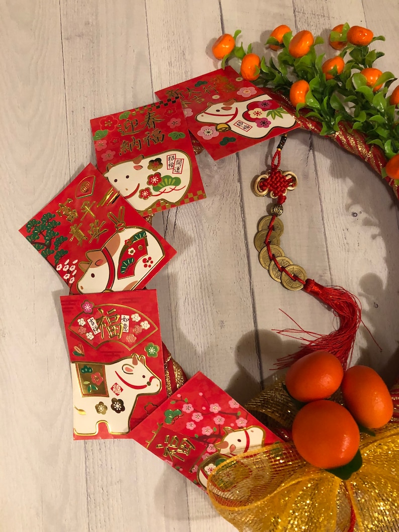Chinese Lunar New Year Lucky Wreath for Year of the Ox 2021 | Etsy
