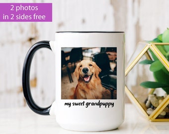 Taza de café personalizada con foto de tu perro/gato, taza personalizada con foto, taza de aniversario personalizada con foto (2 fotos)
