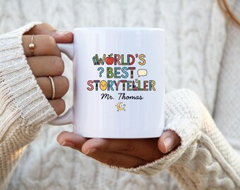 Taza personalizada para maestra: regalo único de cerámica para ella. Regalos divertidos y personalizados para cumpleaños o agradecimiento.