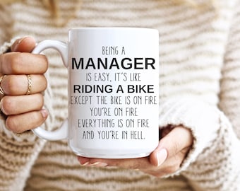 Taza divertida para gerente, Regalo para gerente, Taza para nuevo gerente, Regalo de ascenso, Taza de promoción, Regalo para jefe, Taza divertida para la oficina, Ser gerente es fácil