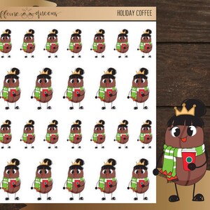 Queenie Loves Holiday Coffee |  Planning Stickers
