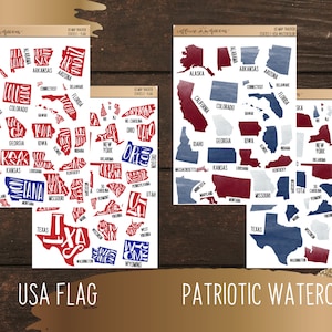 USA States Tracker Map | Planner Stickers - Etsy