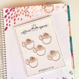 Coffee Cup Rose Gold Paperclip image 1