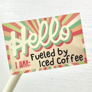 Hello Iced Coffee | Waterproof Vinyl Decal Stickers