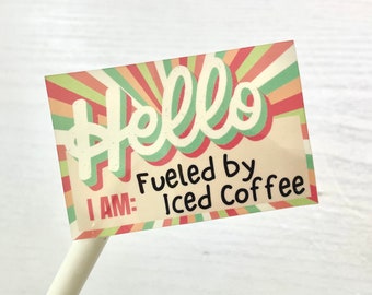 Hello Iced Coffee | Waterproof Vinyl Decal Stickers