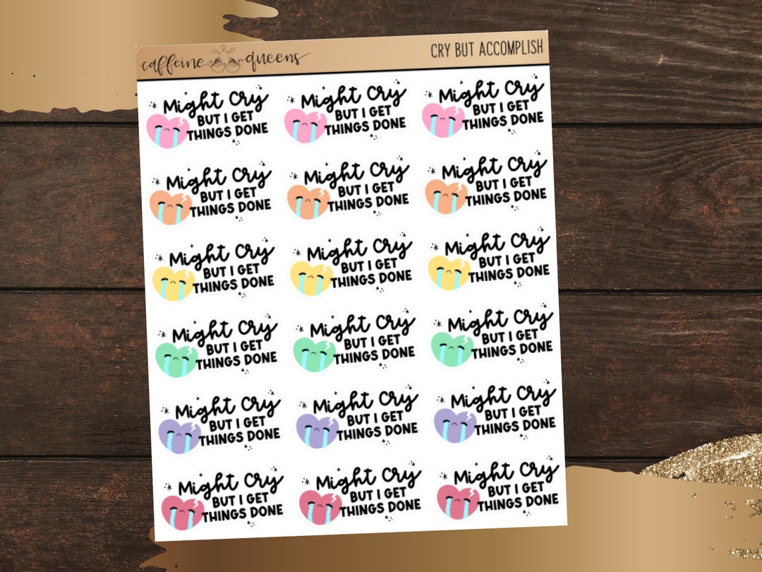Cry but Accomplish | Planning Stickers - Etsy