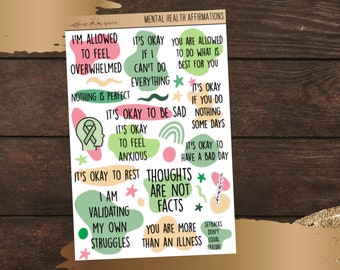 Mental Health Affirmations | Motivational Planner Stickers