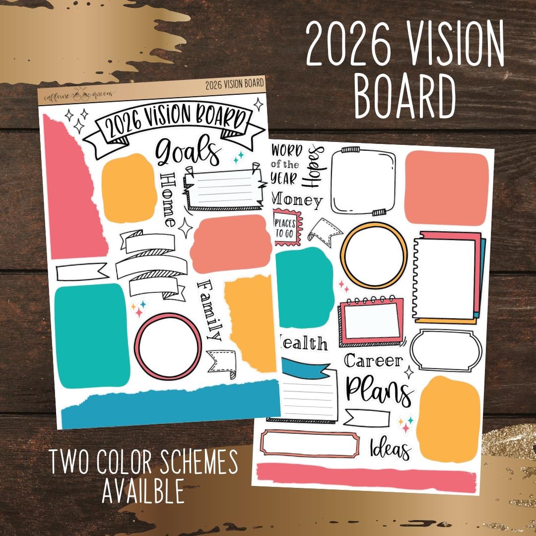 Vision Board Journal Kit | 2026 Planning Stickers - Etsy