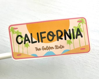 CA License Plate | Waterproof Vinyl Decal Stickers