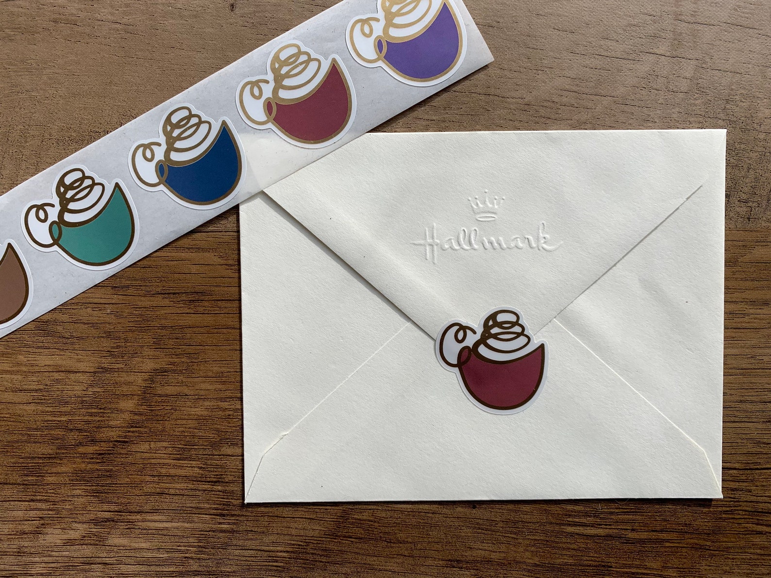 Foiled Coffee Cup Sticker Seals - Etsy