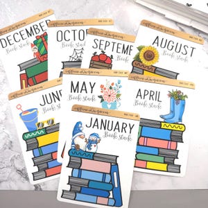 Monthly Themed Bookstack Bundle | Reading Planner Stickers