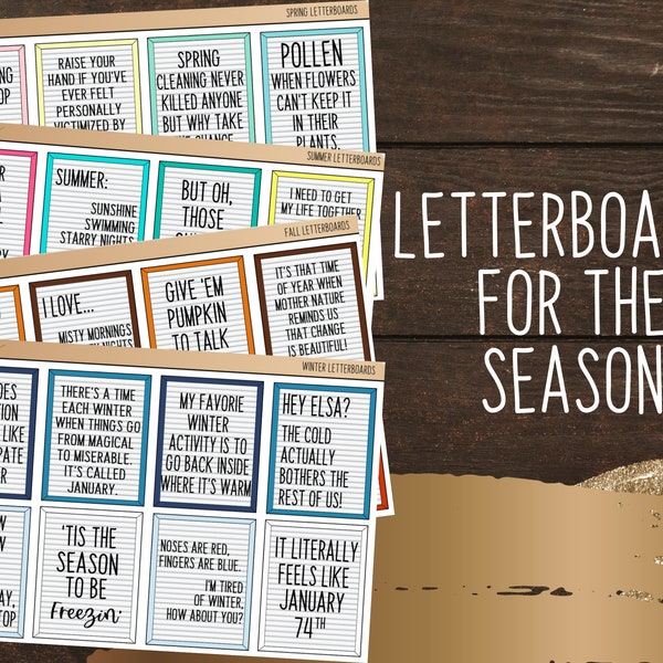 Letterboards for the Season | Planning Stickers