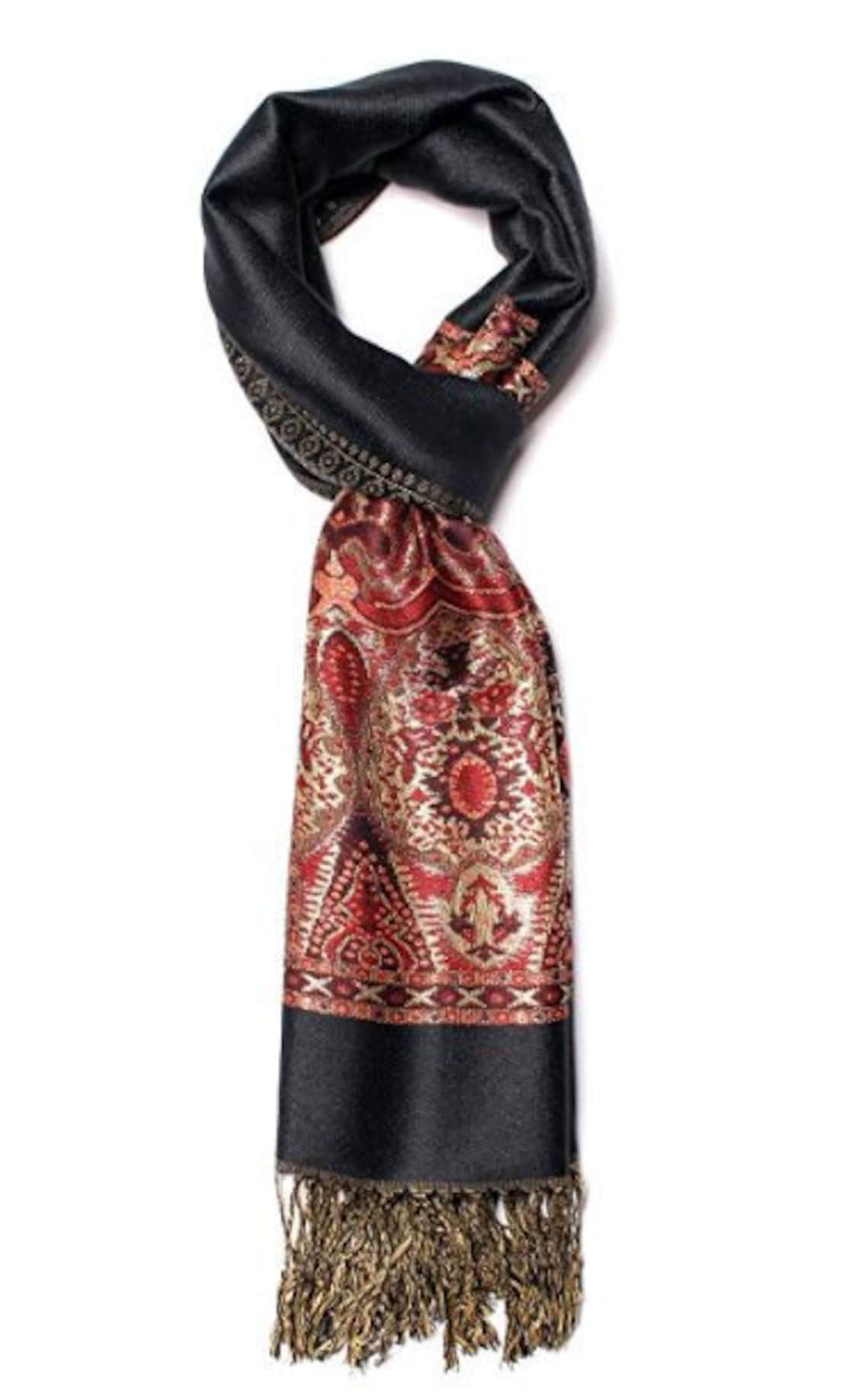 Sciarpa Pashmina Lorenzo Cana - 100% Cashmere, Nero Grigio Antracite, 70x200 Cm - Foto 7