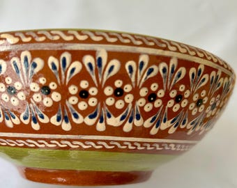 Handcrafted Mexican Barro  Pottery Bowl.
