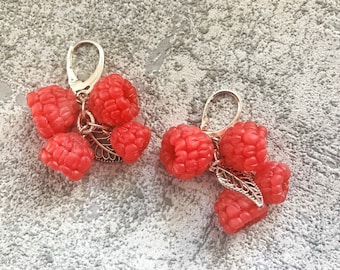 Himbeer Ohrringe: Boho Ohrringe für den Sommer