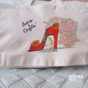 Canvass carry bags with hand painted decoration