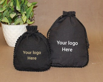 100 black cotton drawstring bags, custom black cotton pouch with logo, logo bags, cotton bag, coin bag, jewelry bag, logo pouches